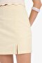 100% Cotton Pencil Regular Waist Lined Linen Look Mini Skirt F6467Ax25Sm - 5