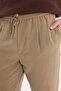 Relax Fit Linen Look Waist Tie Elastic Pocket Trousers E4790Ax25Sm - 5
