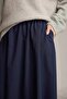 Black Maxi Skirt with Elastic Waist and Pockets F7897Ax25Sm - 5