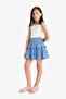 Elastic Waist Patterned Flounce Skirt for Girls F6422A825Hs - 5