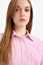 100% Cotton Relax Fit Striped Flared Shirt Tunic F6314Ax25Sm - 5