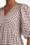 V-Neck Checked Seersucker Textured Short Sleeve Midi Dress F5806Ax25Sm - 2