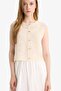 Boxy Fit Crew Neck Lace Vest F1814Ax25Sm - 3