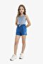 100% Cotton Printed Shorts with Elastic Waist for Girls A2455A825Hs