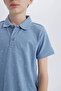 Polo Collar Pike Short Sleeve T-Shirt for Boys D7841A825Sm - 5
