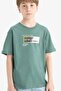 100% Cotton Crew Neck Printed Short Sleeve T-Shirt for Boys F1026A825Sm