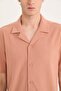 Anti-Wrinkle Modern Fit Polo Collar Textured Combed Cotton Short Sleeve Shirt C4125Ax25Sm - 5