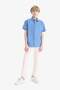 100% Cotton Oversize Wide Fit Polo Collar Short Sleeve Shirt for Boys E5832A825Hs - 3