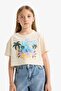 100% Cotton Crop Crew Neck Printed Short Sleeve T-Shirt Girls E0388A825Sm - 3