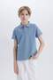 Polo Collar Pike Short Sleeve T-Shirt for Boys D7841A825Sm - 3