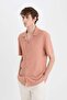 Anti-Wrinkle Modern Fit Polo Collar Textured Combed Cotton Short Sleeve Shirt C4125Ax25Sm - 4