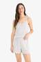 Pajama Set with Strappy Top and Elastic Waist Shorts-Fall in Love E9830Ax25Sm - 3