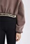 Crop Crew Neck Printed Soft Fleece Inside Sweatshirt for Girls D6186A824Wn - 5