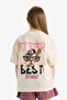 Oversized Loose Fit Crew Neck Back Printed Short Sleeve T-Shirt Girls E0357A825SM - 6