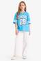 100% Cotton Oversize Wide Fit V-Neck Printed Short Sleeve T-Shirt for Girls E1895A825Sm - 2