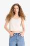 Loose Fit Round Neck White Knitwear Look Undershirt F1885Ax25Sm - 4