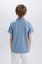 Polo Collar Pike Short Sleeve T-Shirt for Boys D7841A825Sm - 6