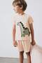 100% Cotton Dinosaur Printed Elastic Waist Pajama Set for Baby Boy E4778A525Sm - 4