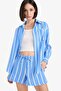 A-Line Striped Regular Waist Pocketed Muslin Shorts F3577Ax25Sm - 4