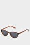 Round Coffee Plastic Frame Black Glass Polarized Sunglasses Girls Child F4348A8Ns - 2