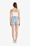 100% Cotton Mom Fit High Waist Cropped Hem Jean Shorts E0527Ax25Sm - 7