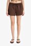 100% Cotton A-Line Regular Waist Muslin Shorts F2868Ax25Sm - 5