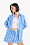 Oversize Wide Fit Striped Muslin Long Sleeve Shirt F2244Ax25Sm - 7