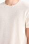 Cotton Regular Fit Crew Neck Short Sleeve White Knitwear Look T-Shirt E3963Ax25Sm - 4
