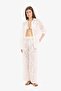 100% Cotton Lace White Beach Pants with Elastic Waist D9767Ax25Sm - 2