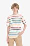 Crew Neck Striped Short Sleeve T-Shirt Boys D7866A825Sm - 5
