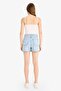 100% Cotton High Waist Jean Shorts Skirt E4697Ax25Sm - 7