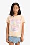 Crew Neck Printed Short Sleeve T-Shirt Girls E0350A825Sm