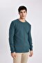 Standard Fit Crew Neck Knitwear Sweater B7864Axns