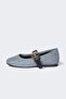 Girl's Flat Sole Jean Look Ballerinas D8898A825Sm - 2