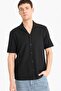 Relax Fit Summer Apaş Collar Cotton Short Sleeve Shirt B4130Ax25Sp - 3