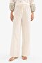 Regular Fit Striped Stretchy High Waisted Linen Blend Palazzo Pants F3395Ax25Sm - 5