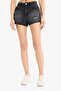 100% Cotton High Waist Cut-Off Hem Jean Shorts E4693Ax25Sm - 5