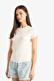 Fitted Basic White T-Shirt F3486Axns - 3