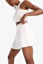 Standard Fit Pleated Woven Skirt with Inner Leggings E3361Ax25Sm - 7