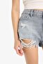 100% Cotton High Waist Cut-Off Hem Jean Shorts E4694Ax25Sm - 7