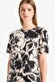 Crew Neck Floral Short Sleeve Mini Summer Dress F1834Ax25Sm - 5
