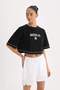 100% Cotton Nba Brooklyn Nets Cropped Fit T-Shirt B9953Ax25Sm - 4