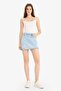 100% Cotton High Waist Jean Shorts Skirt E4697Ax25Sm