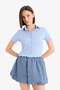 Balloon Fit Checkered Regular Waist Taffeta Mini Skirt F2011Ax25Sm - 5
