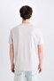 100% Cotton Regular Fit Crew Neck Printed Short Sleeve T-Shirt E1316Ax25Sm - 5