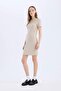 Bodycon Body-Hugging Crew Neck Ribbed Camisole Short Sleeve Mini Dress E7231Ax25Sp - 3
