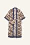 Regular Fit Belted Ethnic Patterned Cotton Kimono D0456Ax25Sp - 8
