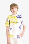 100% Cotton Crew Neck Printed Short Sleeve T-Shirt for Boys E7492A825Sm - 4