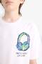 Crew Neck Printed Short Sleeve T-Shirt Boys' F0177A825Sm - 8