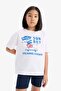 Cotton 2-Piece Sets Printed Short Sleeve T-Shirt Biker Leggings Girl Child E7316A825Hs - 3